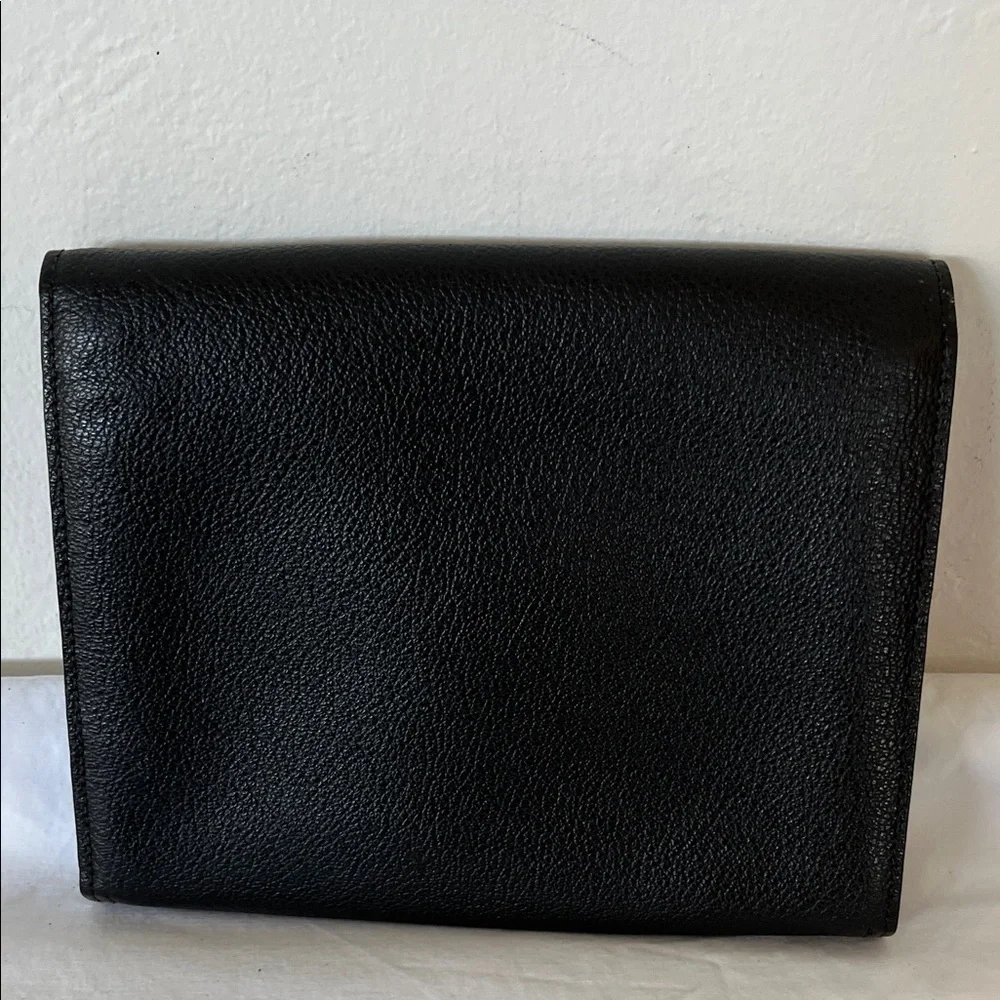 Ferragamo Vintage Black Leather Locking Portfolio/Wristlet Unisex